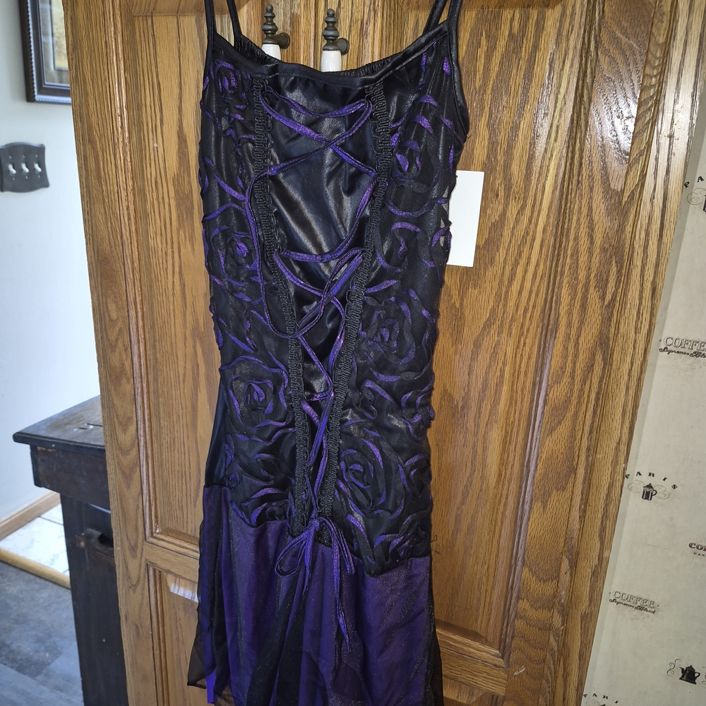 HalloWeen FAIRY Black and Purple Lace-Up Dress